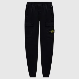 Pantalón Cargo Stone Island con Logo Negro Hombre
