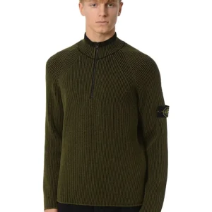 Jersey Stone Island con Logo Verde Hombre
