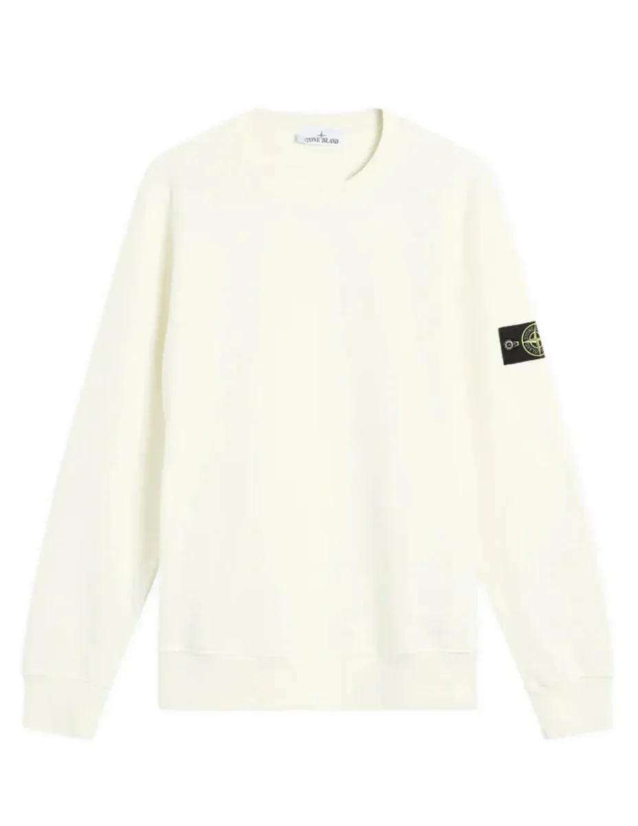 Sudadera Stone Island con Logo Beige Hombre - Imagen 2
