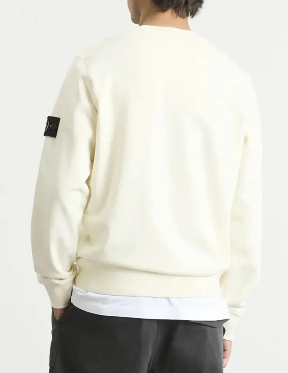 Sudadera Stone Island con Logo Beige Hombre - Imagen 5