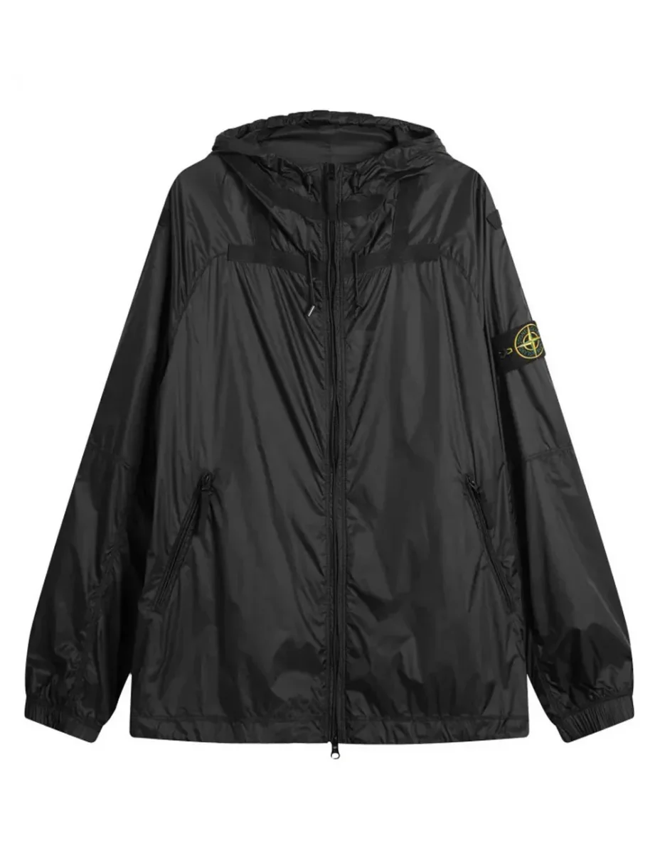 Chaqueta Stone Island Ripstop Light Nylon Negra Hombre