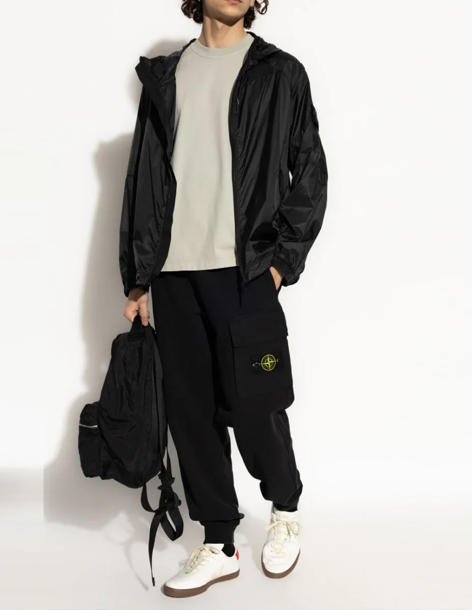 Chaqueta Stone Island Ripstop Light Nylon Negra Hombre - Imagen 7