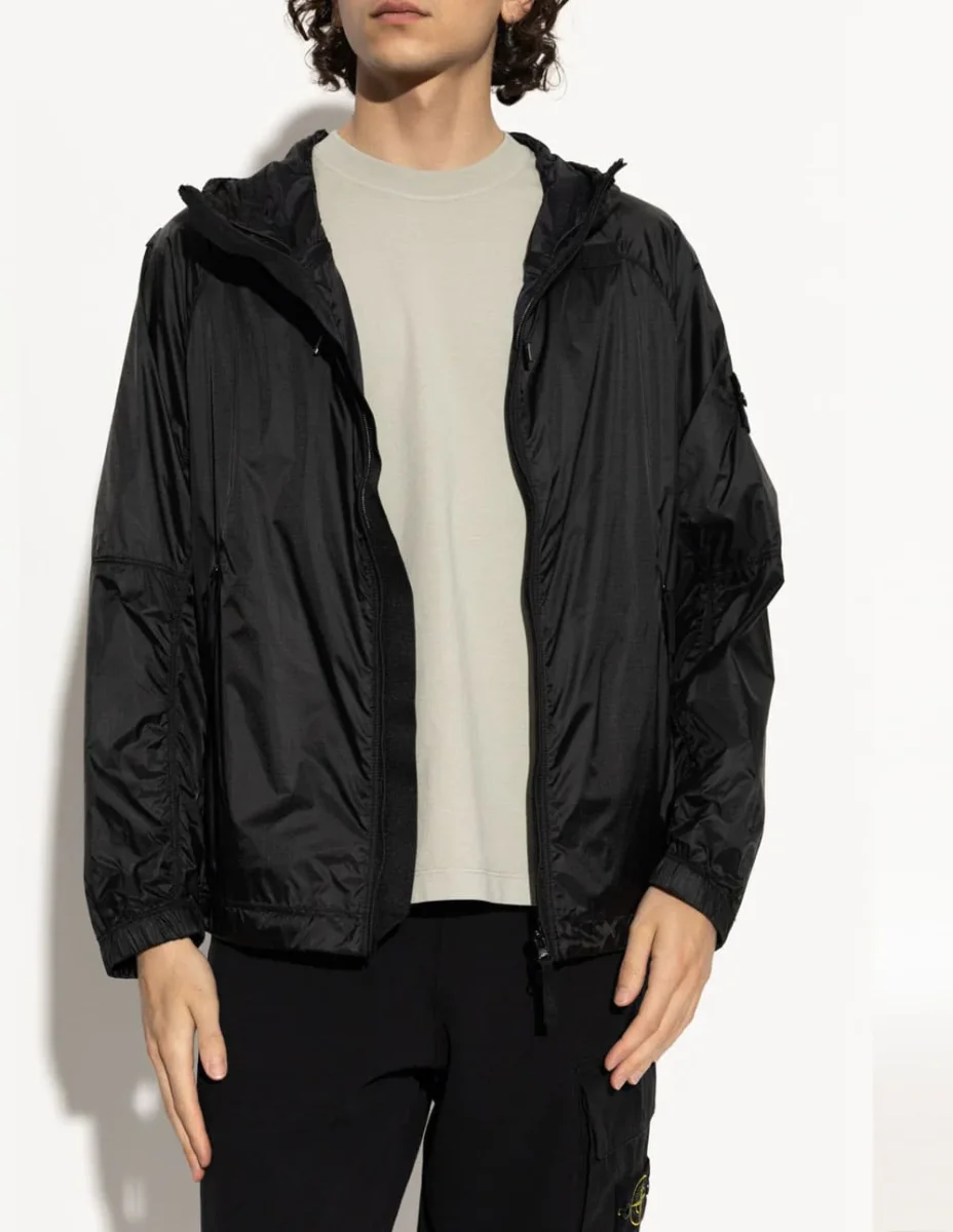Chaqueta Stone Island Ripstop Light Nylon Negra Hombre - Imagen 5