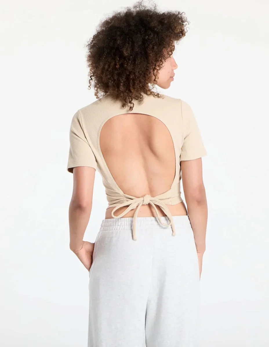 Camiseta adidas Campus 2000 Beige Mujer - Imagen 3