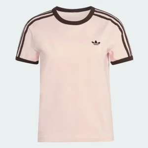 Camiseta adidas 3 Stripes Rosa y Marrón Mujer