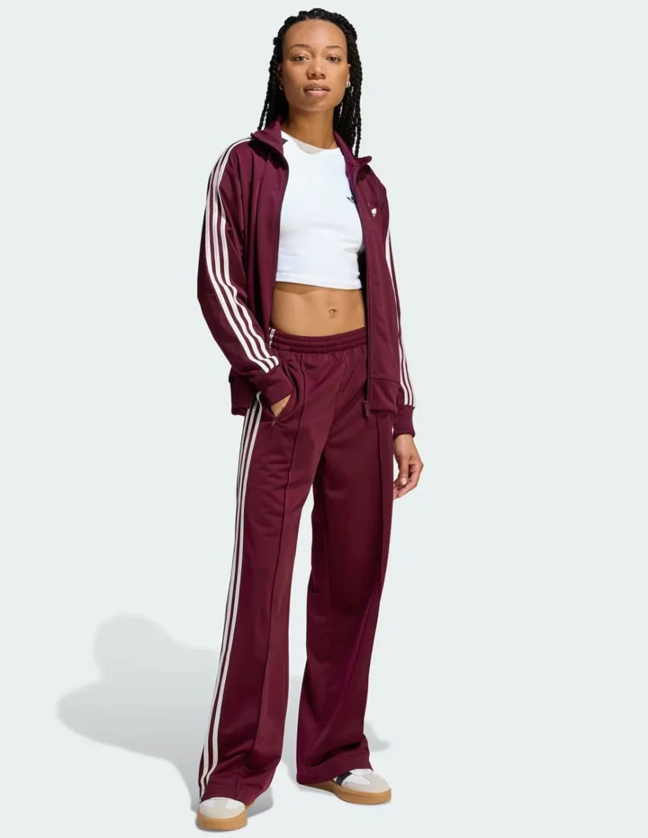 Pantalón adidas Firebird Loose Burdeos Mujer - Imagen 6
