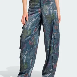 Pantalón adidas Leaf Camo Print Satin Azul Mujer