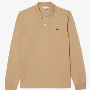 Polo Lacoste de Manga Larga L.12.12 Beige Hombre