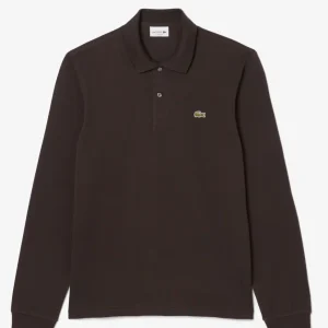Polo Lacoste de Manga Larga L.12.12 Marrón Hombre