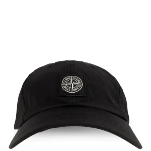 Gorra Stone Island con Logo Negra Hombre