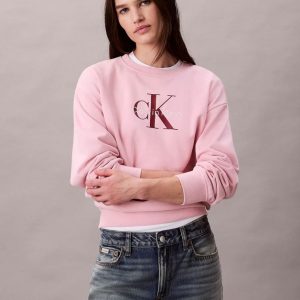 Sudadera Calvin Klean Jeans con Logo Rosa Mujer