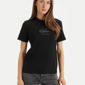 Camiseta Calvin Klein Jeans con Logo Negra Mujer