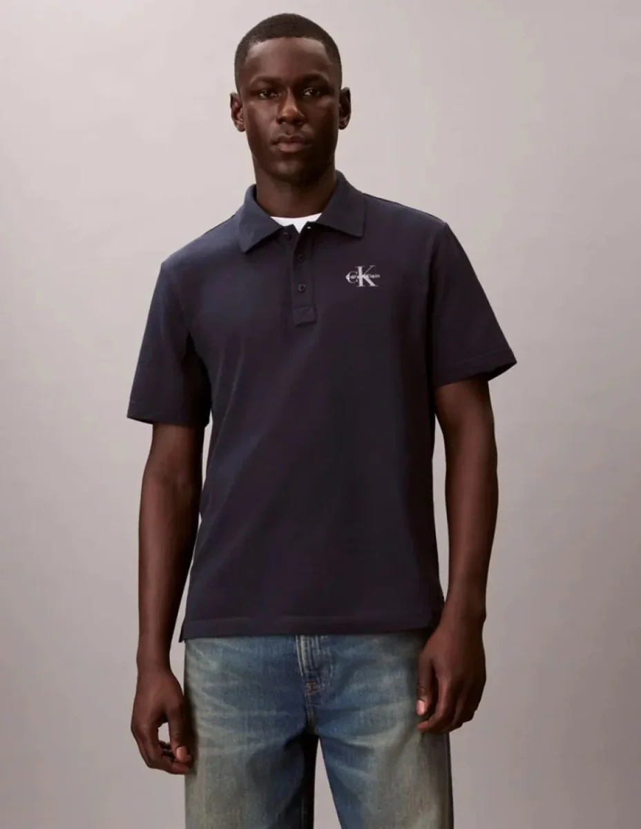 Polo Calvin Klein Jeans Casual Monologo Azul Hombre