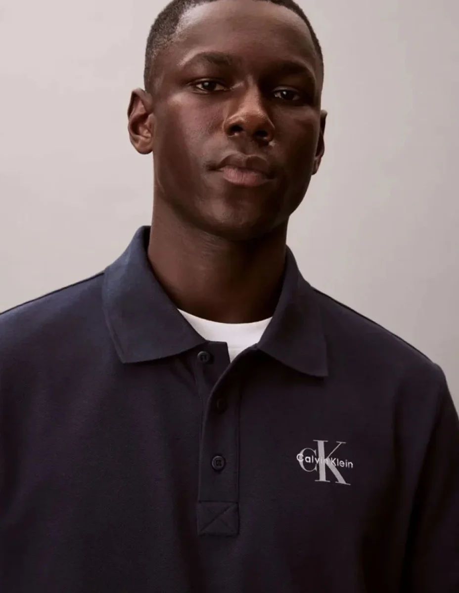 Polo Calvin Klein Jeans Casual Monologo Azul Hombre - Imagen 4