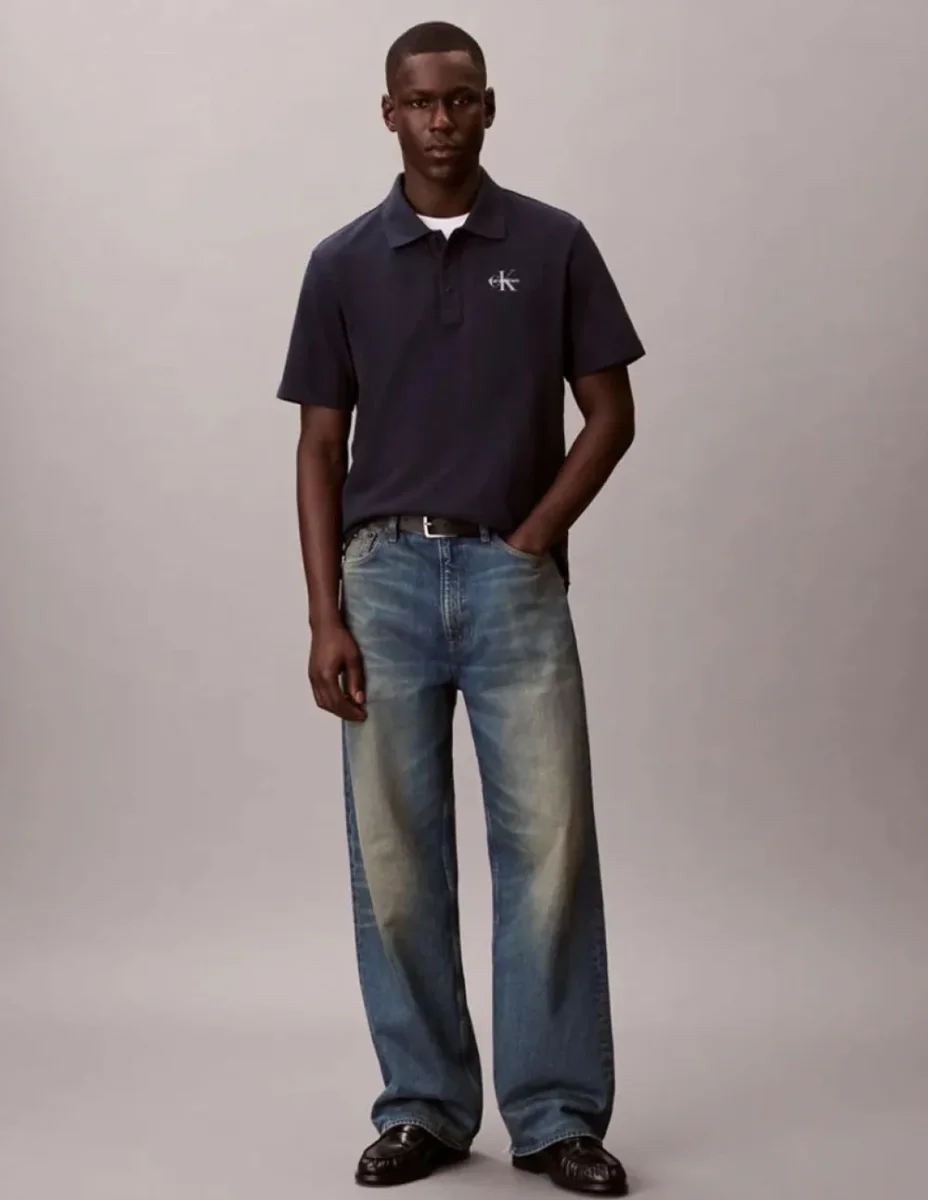 Polo Calvin Klein Jeans Casual Monologo Azul Hombre - Imagen 6