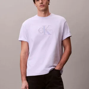 Camiseta Calvin Klein Jeans con Logo Morada Hombre