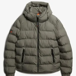 Plumas Superdry con Capucha Sports Verde Claro Hombre