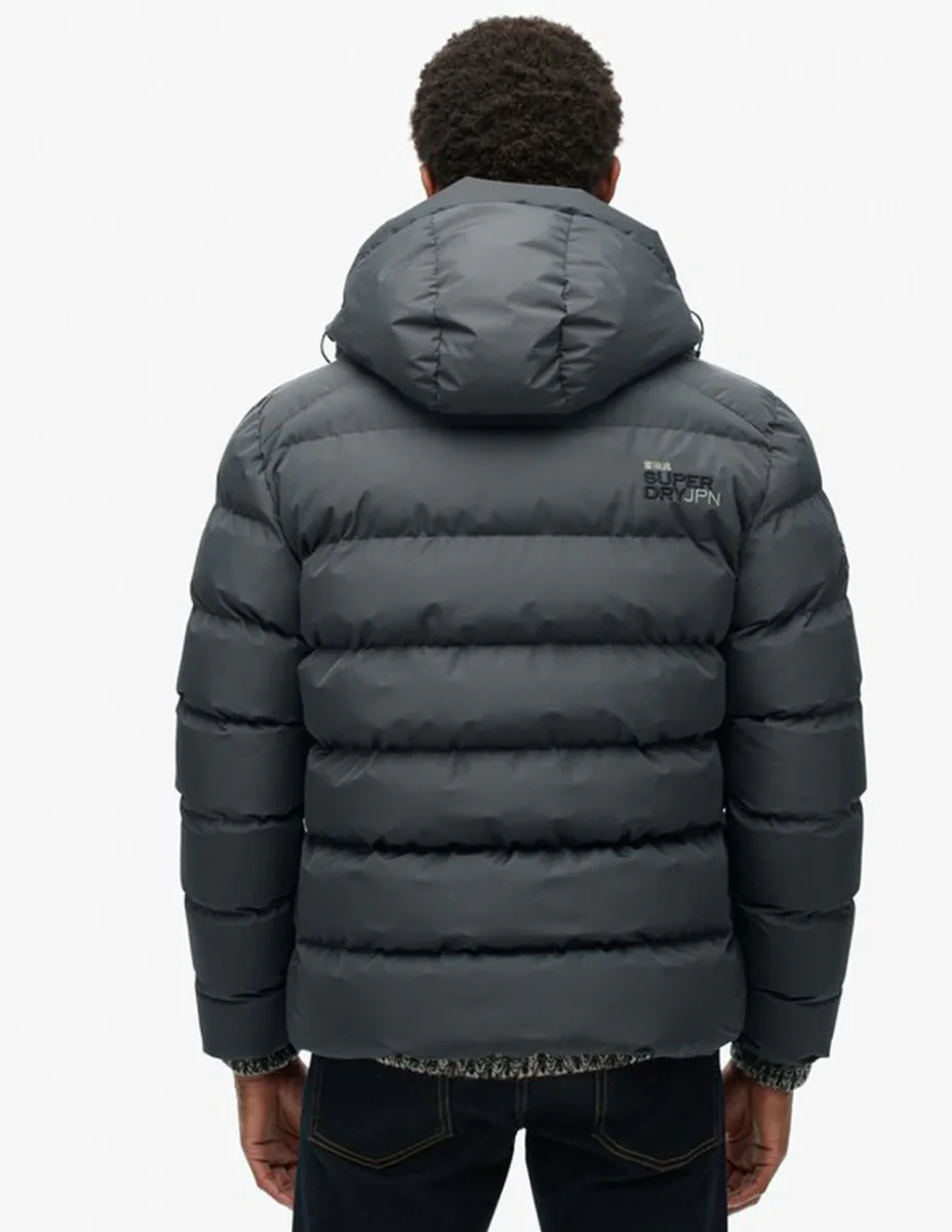 Plumas Superdry con Capucha Sports Gris Hombre - Imagen 5