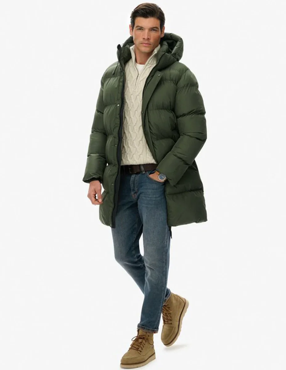 Plumas Superdry Largo Verde Hombre - Imagen 7