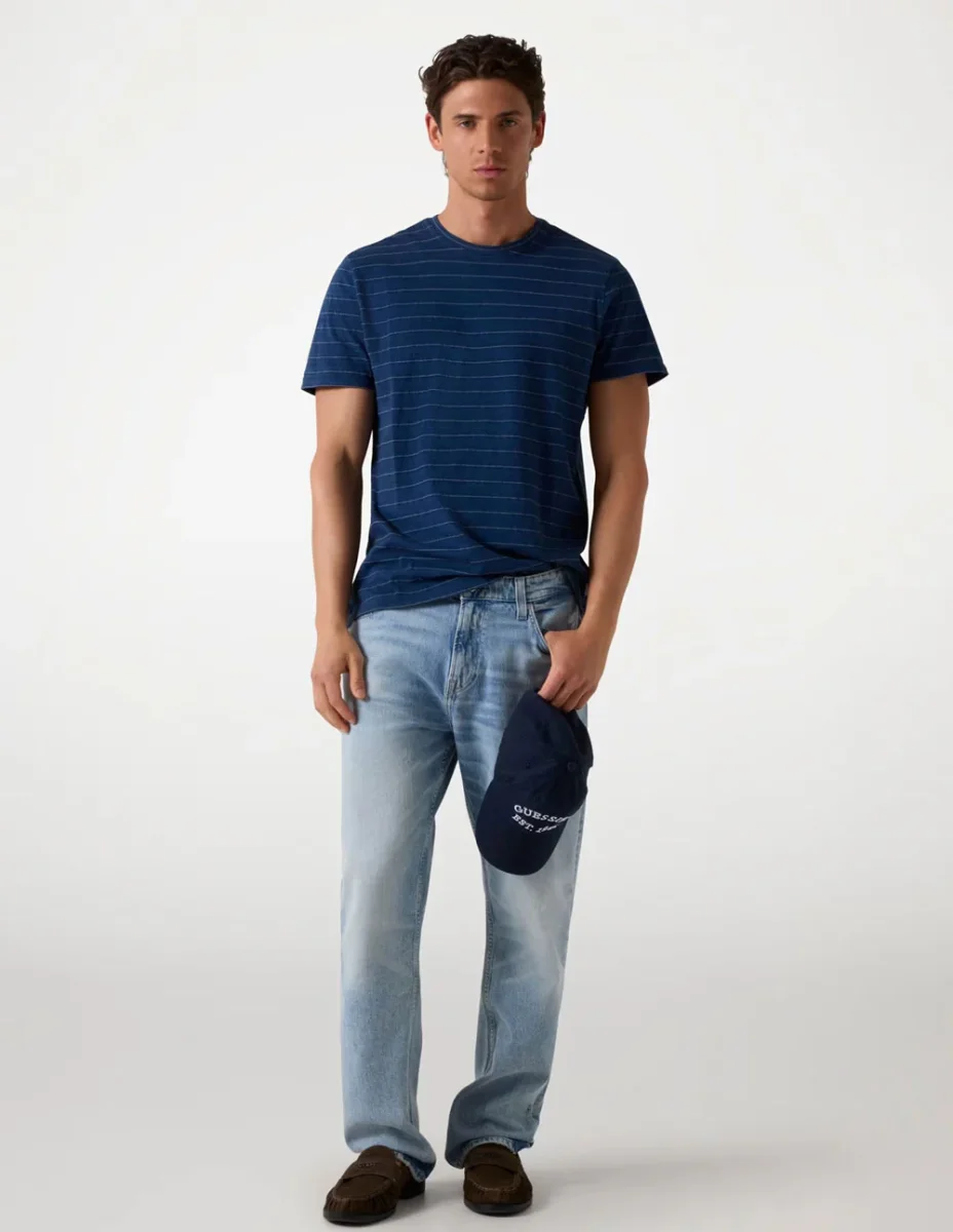 Camiseta GUESS de Rayas Azul Hombre - Imagen 5