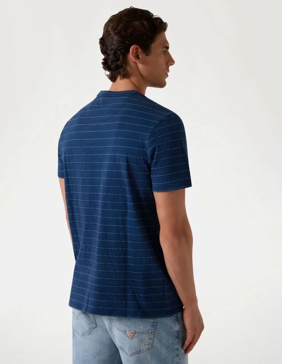 Camiseta GUESS de Rayas Azul Hombre - Imagen 4