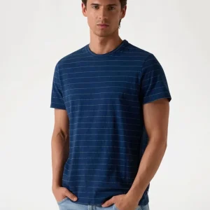 Camiseta GUESS de Rayas Azul Hombre