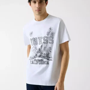 Camiseta GUESS con Estampado Blanca Hombre
