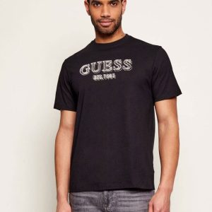 Camiseta GUESS con Logo Bordado Negra Hombre