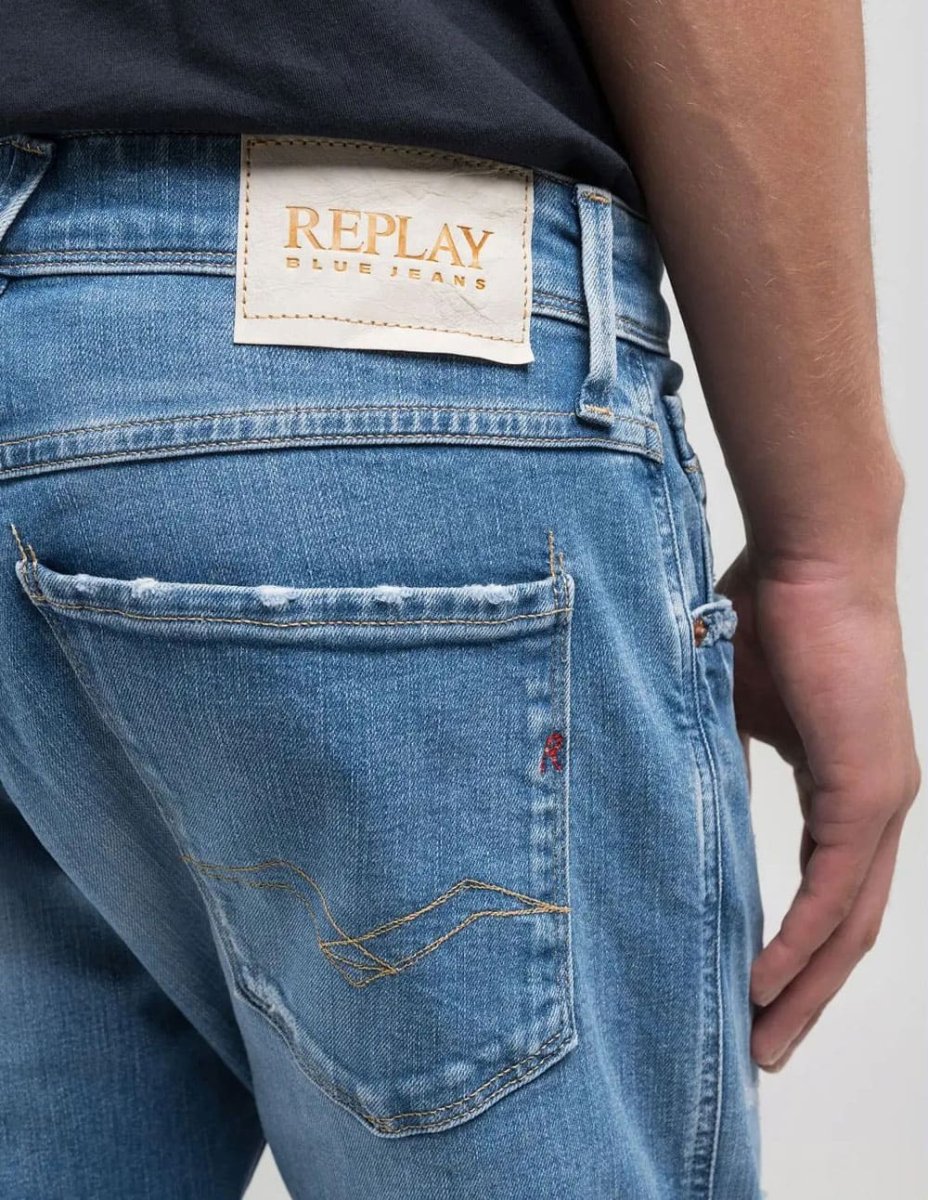 Pantalón Vaquero Replay Slim Fit Anbass Azul Hombre - Imagen 4