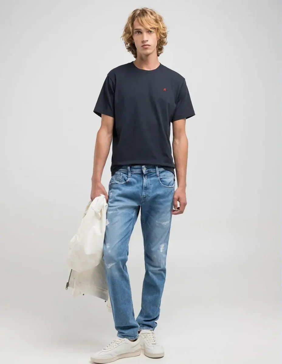 Pantalón Vaquero Replay Slim Fit Anbass Azul Hombre - Imagen 7