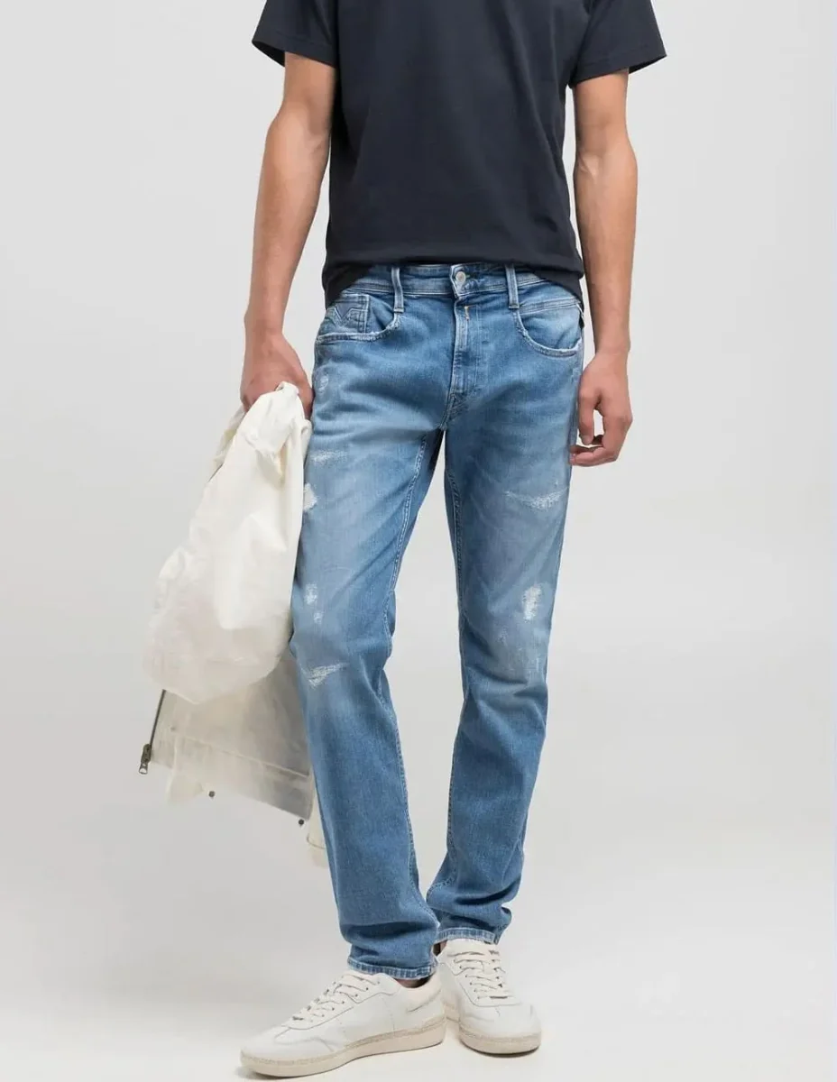 Pantalón Vaquero Replay Slim Fit Anbass Azul Hombre - Imagen 6