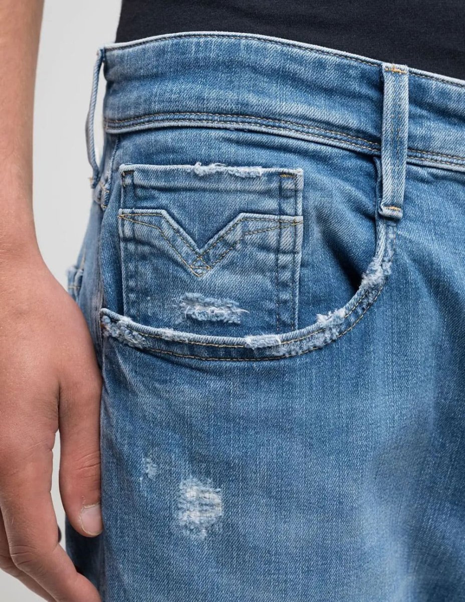 Pantalón Vaquero Replay Slim Fit Anbass Azul Hombre - Imagen 3