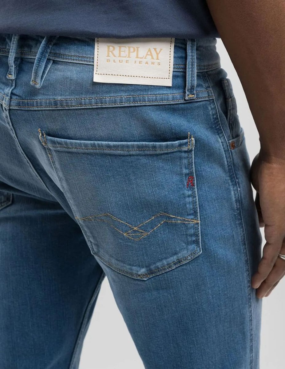 Pantalón Vaquero Replay Slim Fit Anbass Eco Plus Azul Hombre - Imagen 6