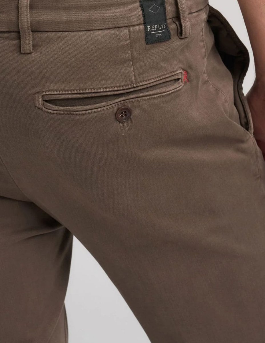 Pantalón Replay Zumar Marrón Hombre - Imagen 6
