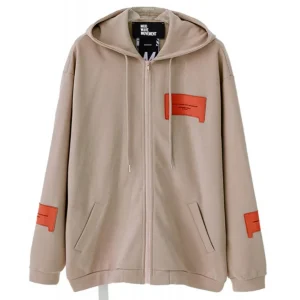 Sudadera con Capucha MWM con Cremallera Marrón Unisex