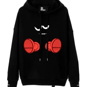 Sudadera con Capucha MWM con Estampado Negra Unisex