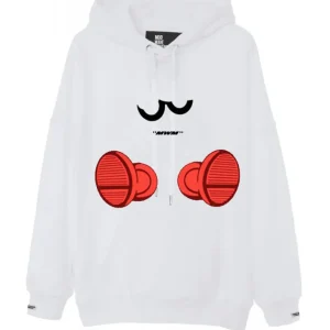 Sudadera con Capucha MWM con Estampado Blanca Unisex