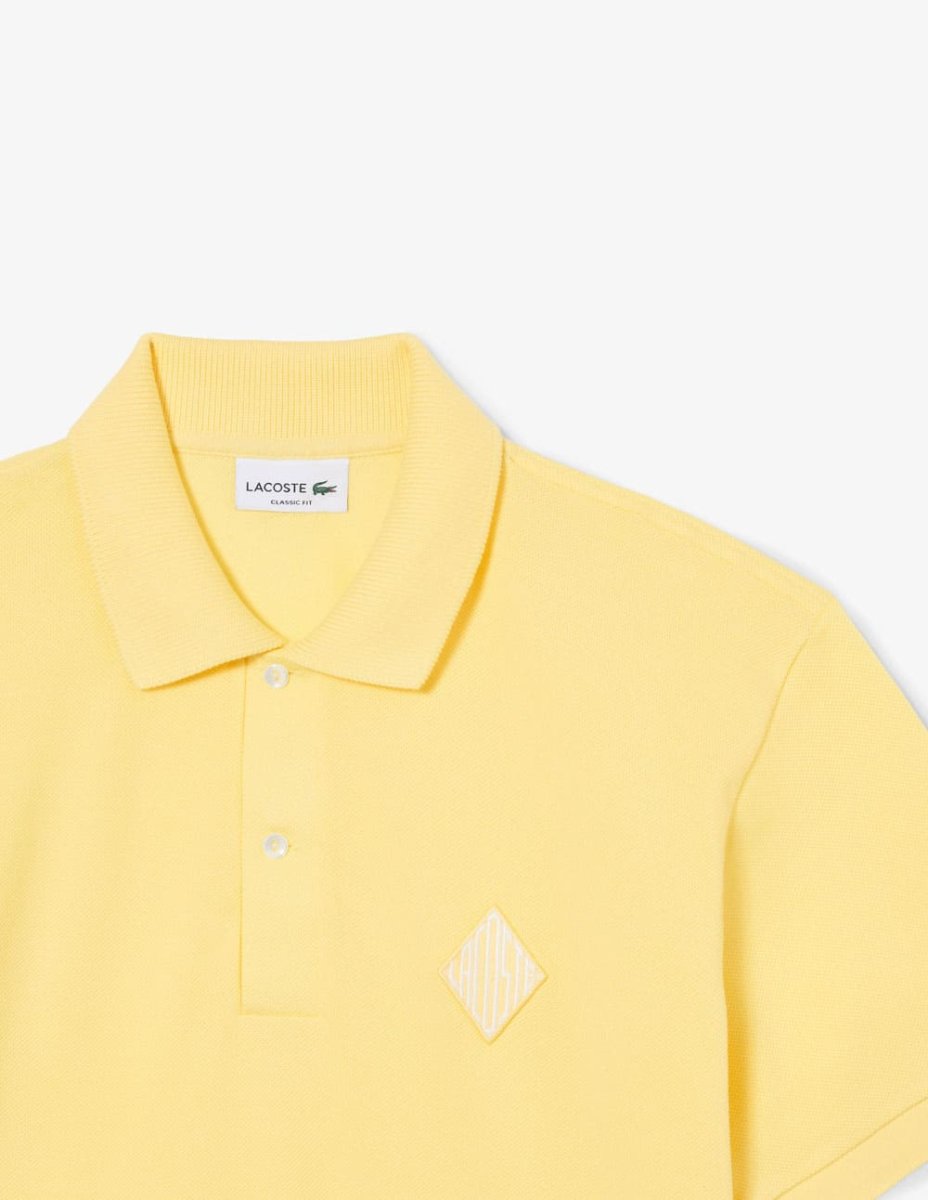 Polo Lacoste con Logo Insignia Amarillo Hombre - Imagen 3
