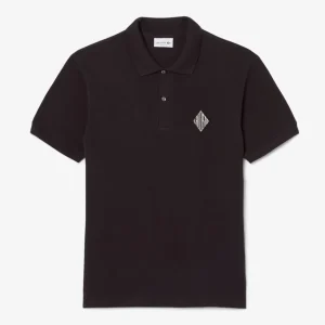 Polo Lacoste con Logo Insignia Marrón Hombre