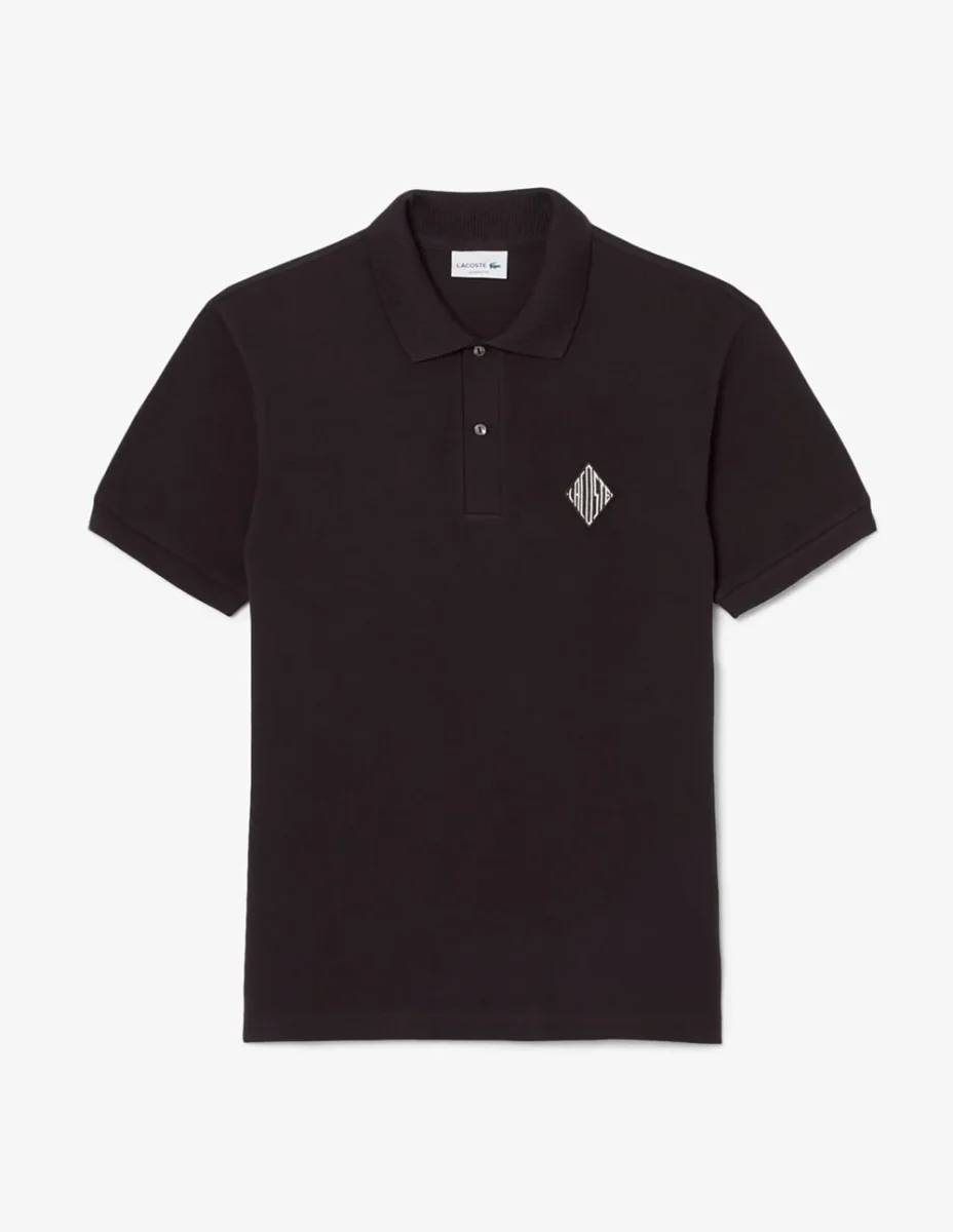 Polo Lacoste con Logo Insignia Marrón Hombre