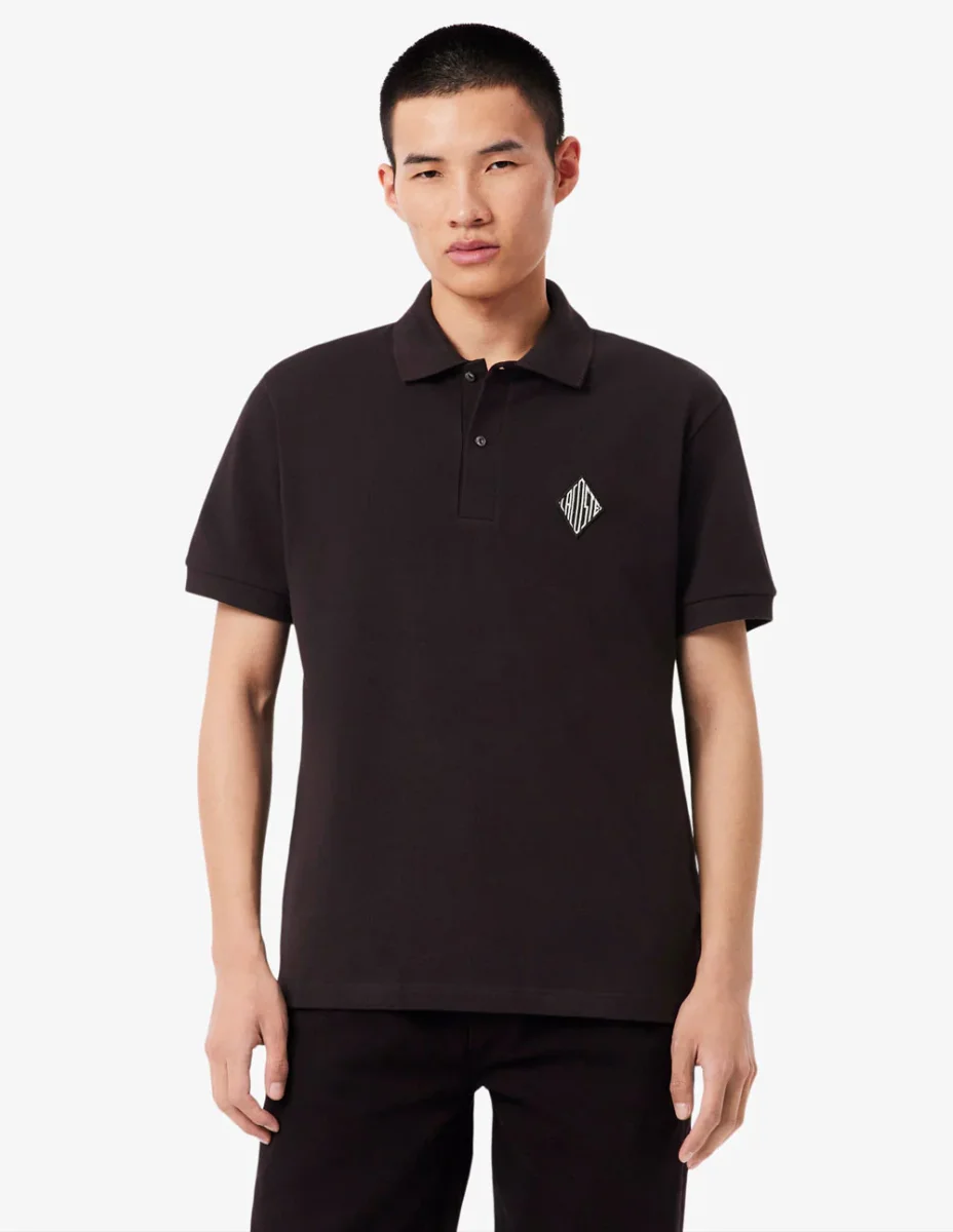 Polo Lacoste con Logo Insignia Marrón Hombre - Imagen 5