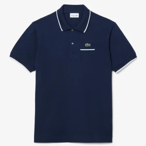 Polo Lacoste L.12.12 con Logo Azul Marino Hombre