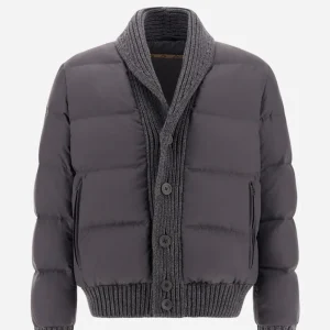Chaqueta Herno Rellena Plumón de Oca Arendelle Knit Gris Hombre