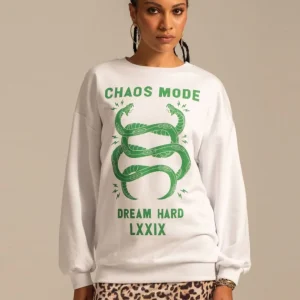 Sudadera Peace and Chaos Wilderness Blanca Mujer