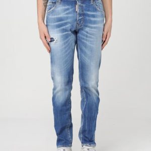 Pantalón Vaquero Dsquared2 con Logo Azul Hombre