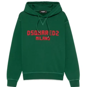 Sudadera con Capucha Dsquared2 con Logo Verde Unisex