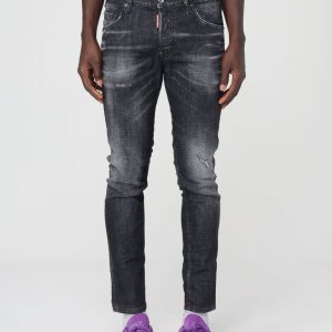 Pantalón Vaquero Dsquared2 con Logo Negro Hombre