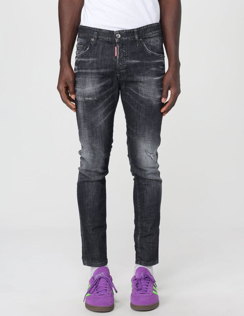 Pantalón Vaquero Dsquared2 con Logo Negro Hombre - Imagen 2