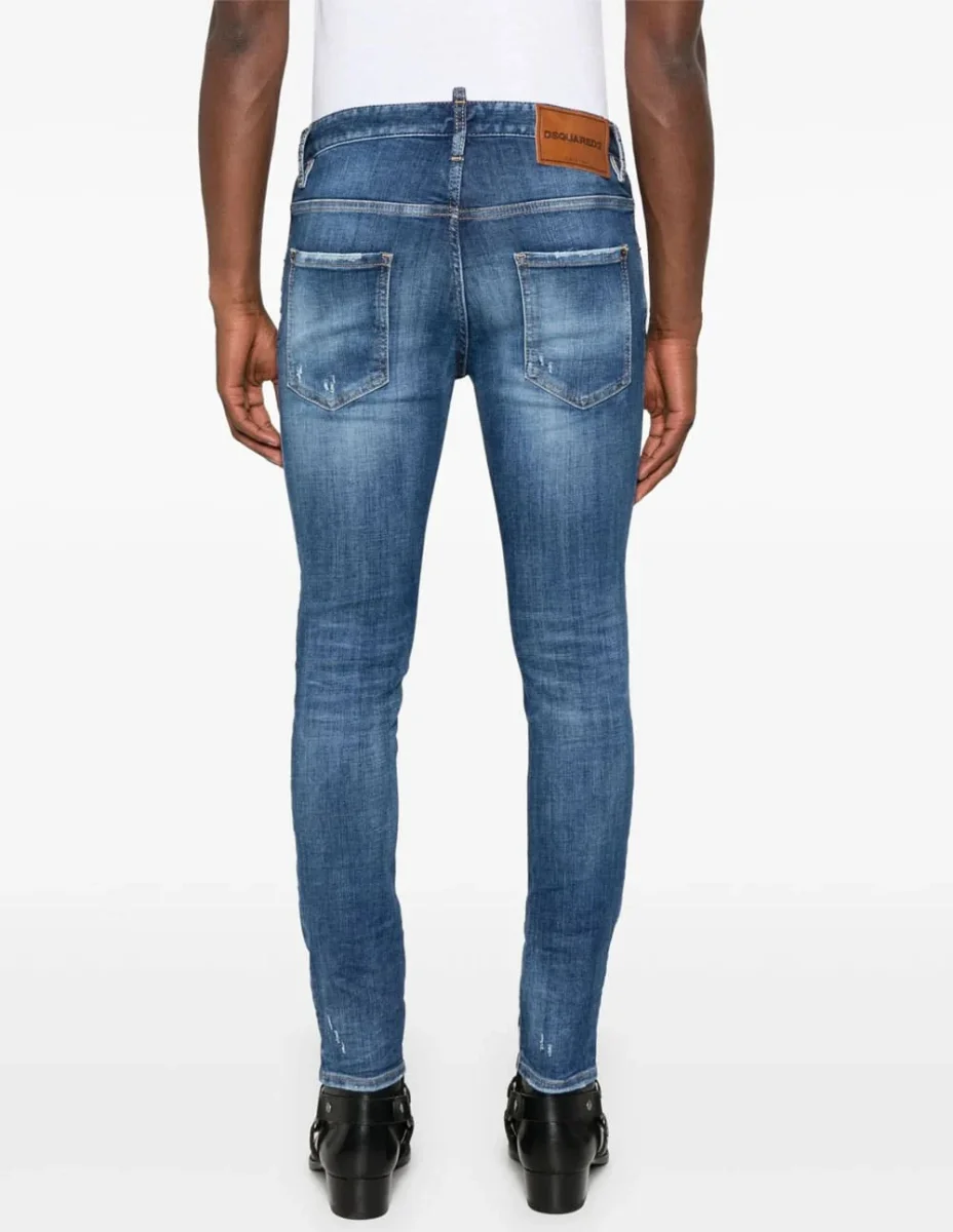 Pantalón Vaquero Dsquared2 con Logo Azul Hombre - Imagen 4