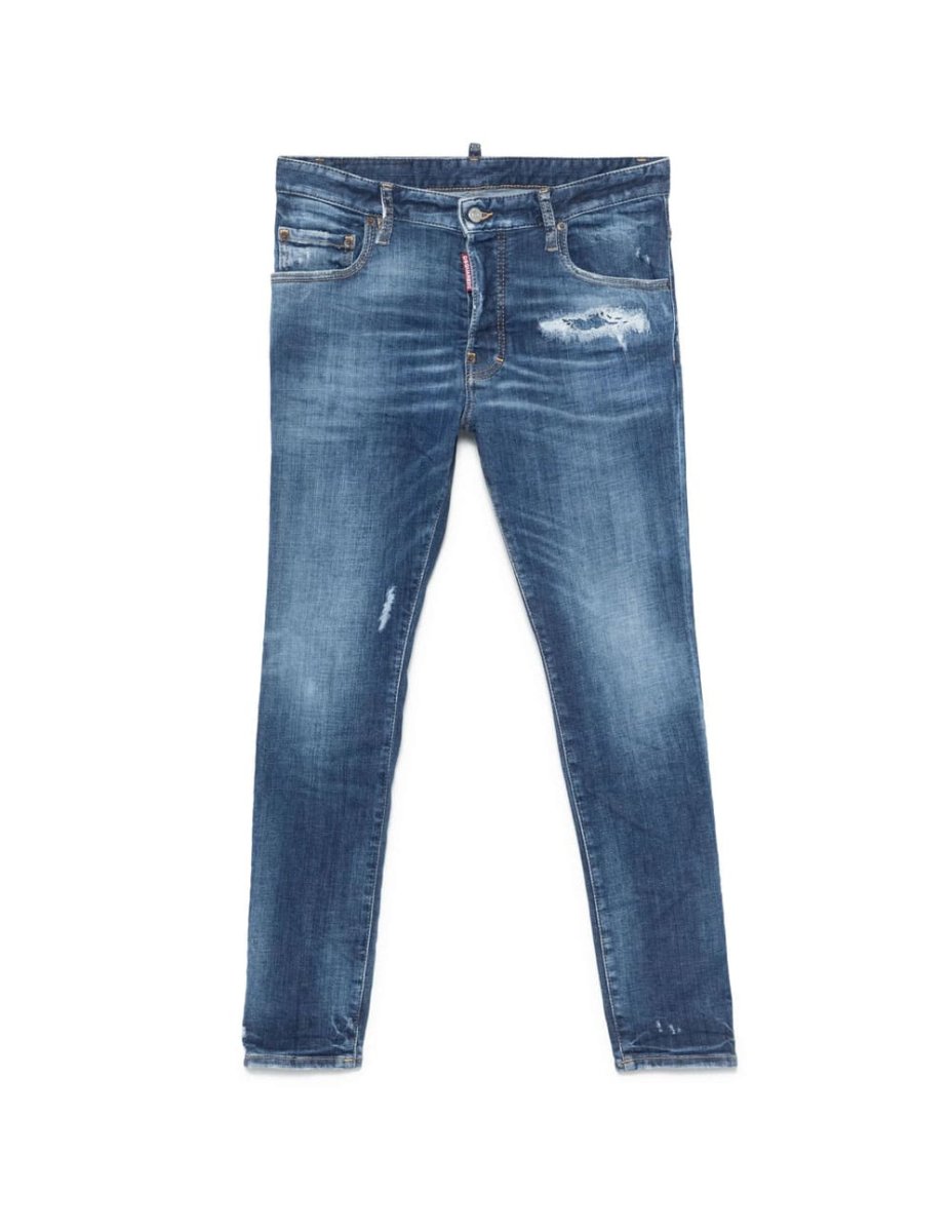 Pantalón Vaquero Dsquared2 con Logo Azul Hombre - Imagen 6